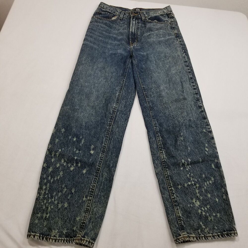 Urban Outfitters BDG Jeans Womens 29 Blue High Rise Baggy Skater Acid Distressed